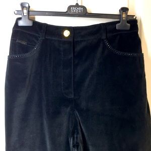 New ST JOHN 10  BlackVelvet Studded Trim Straight Leg
